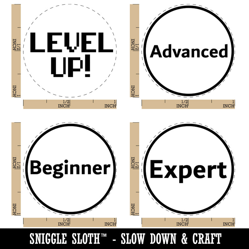 Gaming Difficulty Levels Beginner Advanced Expert Rubber Stamp Set for Stamping Crafting Planners