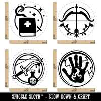 RPG Gaming Rogue Ranger Cleric Wizard Rubber Stamp Set for Stamping Crafting Planners