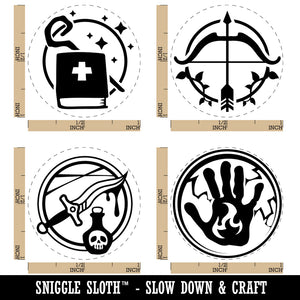 RPG Gaming Rogue Ranger Cleric Wizard Rubber Stamp Set for Stamping Crafting Planners