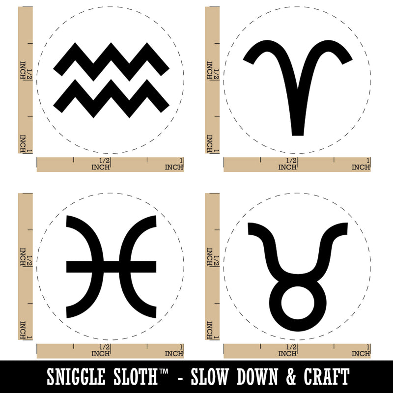 Zodiac Signs Aquarius Pisces Aries Taurus Rubber Stamp Set for Stamping Crafting Planners