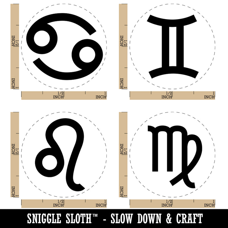 Zodiac Signs Gemini Cancer Leo Virgo Rubber Stamp Set for Stamping Crafting Planners