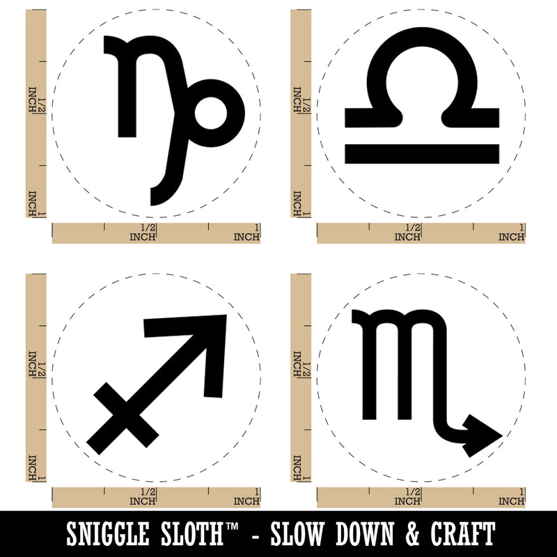 Zodiac Signs Libra Scorpio Sagittarius Capricorn Rubber Stamp Set for Stamping Crafting Planners