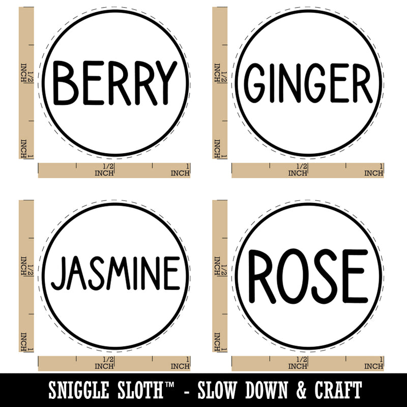Flavor Scent Labels Berry Ginger Rose Jasmine Rubber Stamp Set for Stamping Crafting Planners