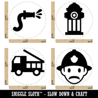 Firefighter Fire Truck Hydrant Hose Rubber Stamp Set for Stamping Crafting Planners