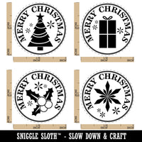 Merry Christmas Seals Gift Labels Rubber Stamp Set for Stamping Crafting Planners