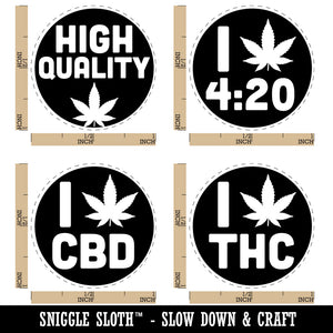 Marijuana Hemp I Love THC CBD High Quality Labels Rubber Stamp Set for Stamping Crafting Planners