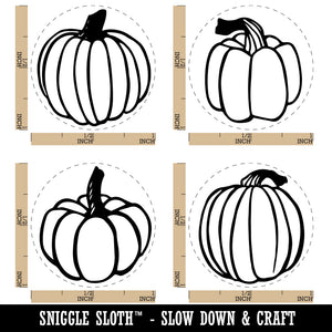 Fall Harvest Pumpkins Halloween Thanksgiving Rubber Stamp Set for Stamping Crafting Planners