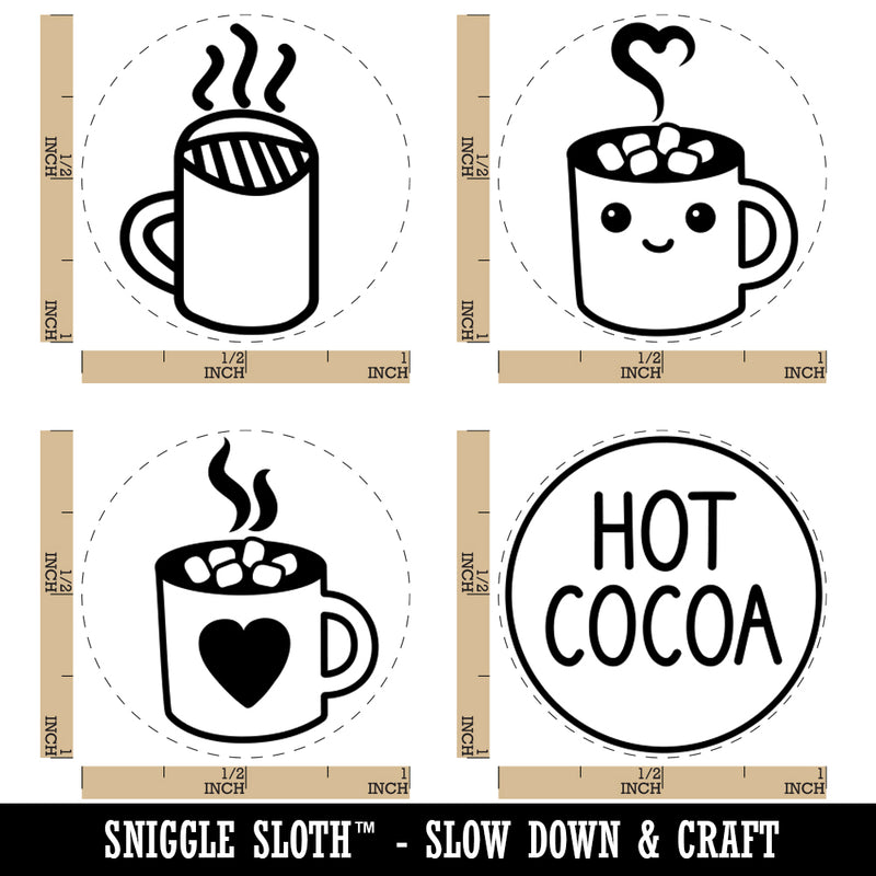 Hot Chocolate Lover with Marshmallows Rubber Stamp Set for Stamping Crafting Planners