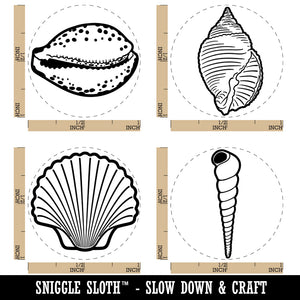 Tropical Beach Seashell Collection Rubber Stamp Set for Stamping Crafting Planners