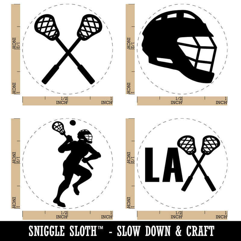 Lacrosse LAX Crossed Sticks Helmet Player Rubber Stamp Set for Stamping Crafting Planners