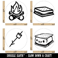 Campfire S'mores Marshmallow Camping Treats Rubber Stamp Set for Stamping Crafting Planners