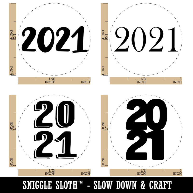 2021 Year Calendar Text Graduation Class of Rubber Stamp Set for Stamping Crafting Planners
