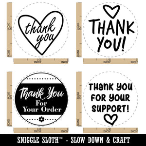 Thank You for Your Order Support Heart Rubber Stamp Set for Stamping Crafting Planners