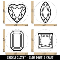 Diamond Gem Cut Styles Heart Marquise Princess Octagon Rubber Stamp Set for Stamping Crafting Planners