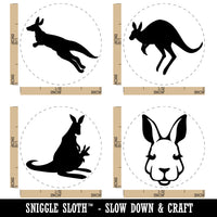 Kangaroo Head Jumping Leaping Baby Rubber Stamp Set for Stamping Crafting Planners