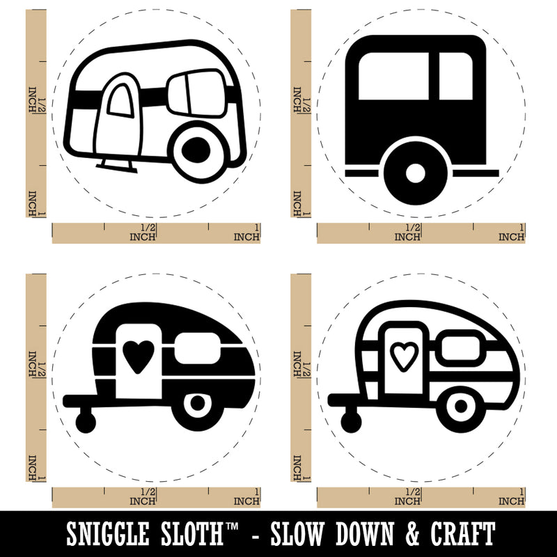 Campers Happy Trailer Camping Rubber Stamp Set for Stamping Crafting Planners