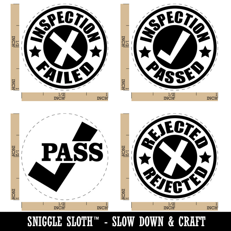Quality Control QC Inspection Pass Passed Fail Failed Rejected Rubber Stamp Set for Stamping Crafting Planners