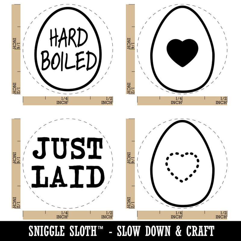 Egg Just Laid Heart Hard Boiled Rubber Stamp Set for Stamping Crafting Planners