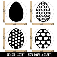 Easter Egg Hearts Polka Dots Pattern Rubber Stamp Set for Stamping Crafting Planners