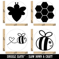 Cute Buzzy Bumble Bee Hive Honeycomb Rubber Stamp Set for Stamping Crafting Planners