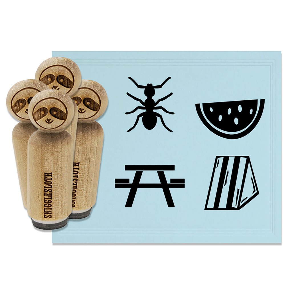 Picnic Table Sandwich Watermelon Ant Rubber Stamp Set for Stamping Crafting Planners
