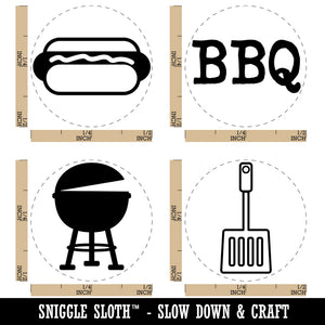 BBQ Grill Hot Dog Cooking Out Rubber Stamp Set for Stamping Crafting Planners