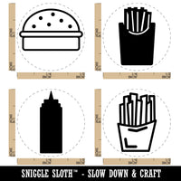 Hamburger French Fries Ketchup Rubber Stamp Set for Stamping Crafting Planners