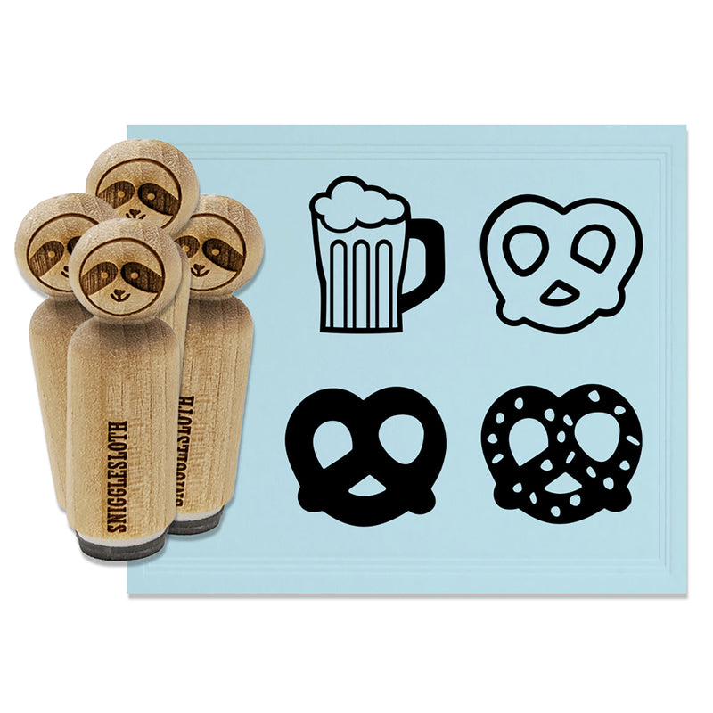 Oktoberfest German Soft Pretzel Beer Stein Rubber Stamp Set for Stamping Crafting Planners