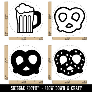 Oktoberfest German Soft Pretzel Beer Stein Rubber Stamp Set for Stamping Crafting Planners