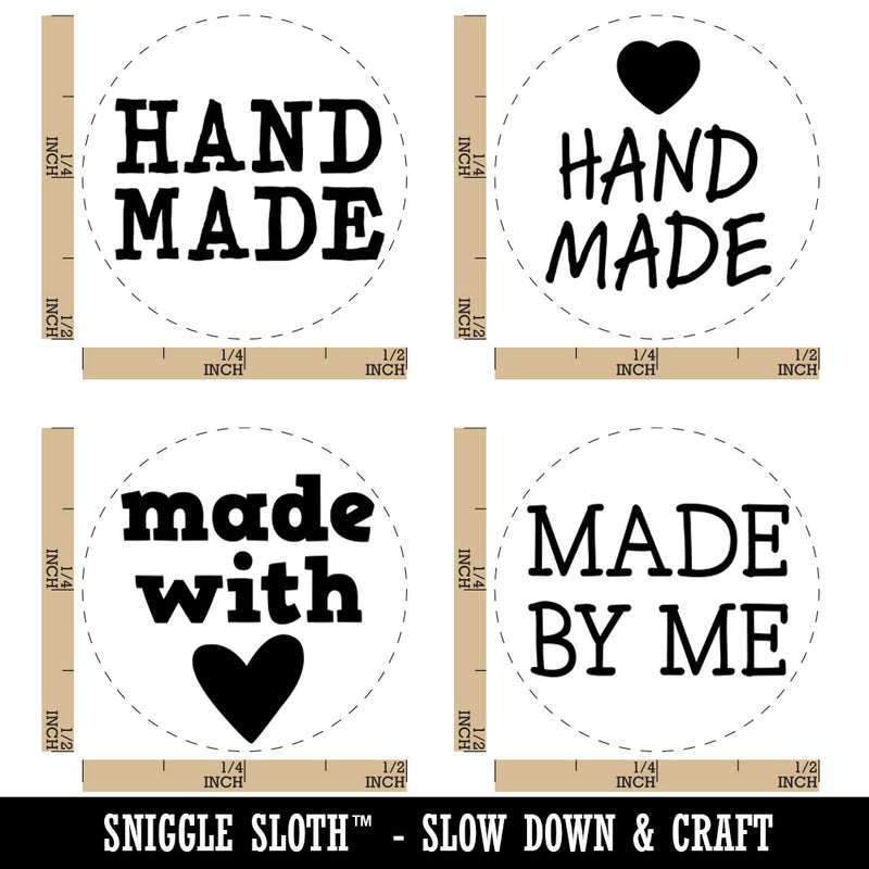 Hand Made by Me Heart Love Rubber Stamp Set for Stamping Crafting Planners