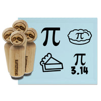 Pi Symbol 3.14 Piece of Pie Rubber Stamp Set for Stamping Crafting Planners