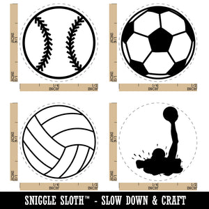 Soccer Softball Volleyball Water Polo Rubber Stamp Set for Stamping Crafting Planners