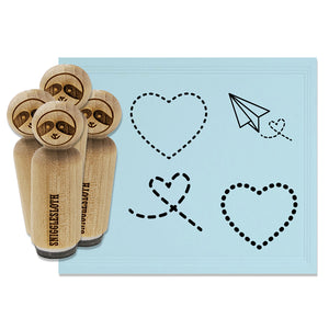 Heart Dashed Dotted Outline Love Rubber Stamp Set for Stamping Crafting Planners