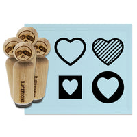 Heart Love Box Circle Stripes Rubber Stamp Set for Stamping Crafting Planners