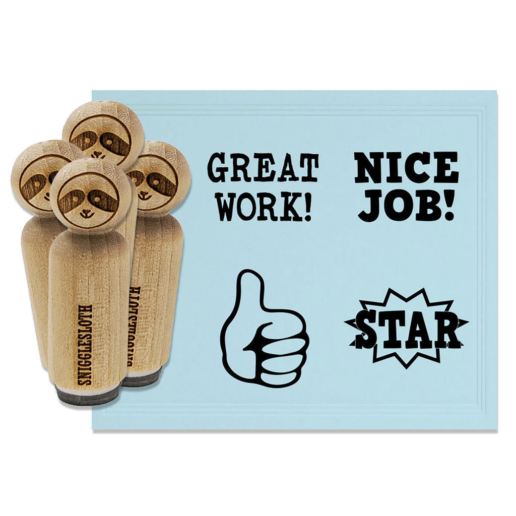 Teacher School Student Motivate Encourage Improve Rubber Stamp Set for Stamping Crafting Planners