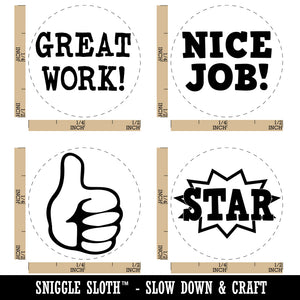 Teacher School Student Motivate Encourage Improve Rubber Stamp Set for Stamping Crafting Planners