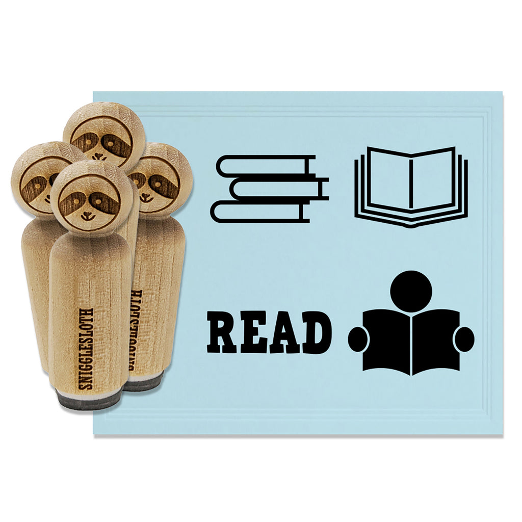 Reading Fun Book Library School Rubber Stamp Set for Stamping Crafting Planners
