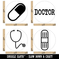 Medical Doctor MD Stethoscope Bandage Pill Rubber Stamp Set for Stamping Crafting Planners