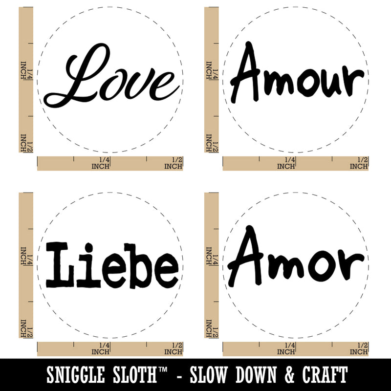 Love International Word English French German Spanish Rubber Stamp Set for Stamping Crafting Planners