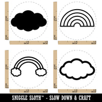 Fun Rainbows and Clouds Rubber Stamp Set for Stamping Crafting Planners