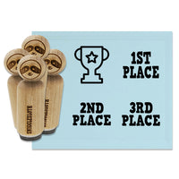Trophy Award First 1st Second 2nd Third 3rd Place Rubber Stamp Set for Stamping Crafting Planners