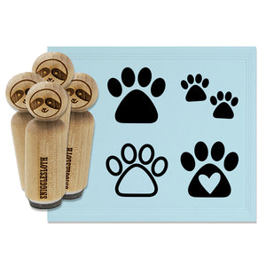 Cute Cat Dog Paw Prints Rubber Stamp Set for Stamping Crafting Planners