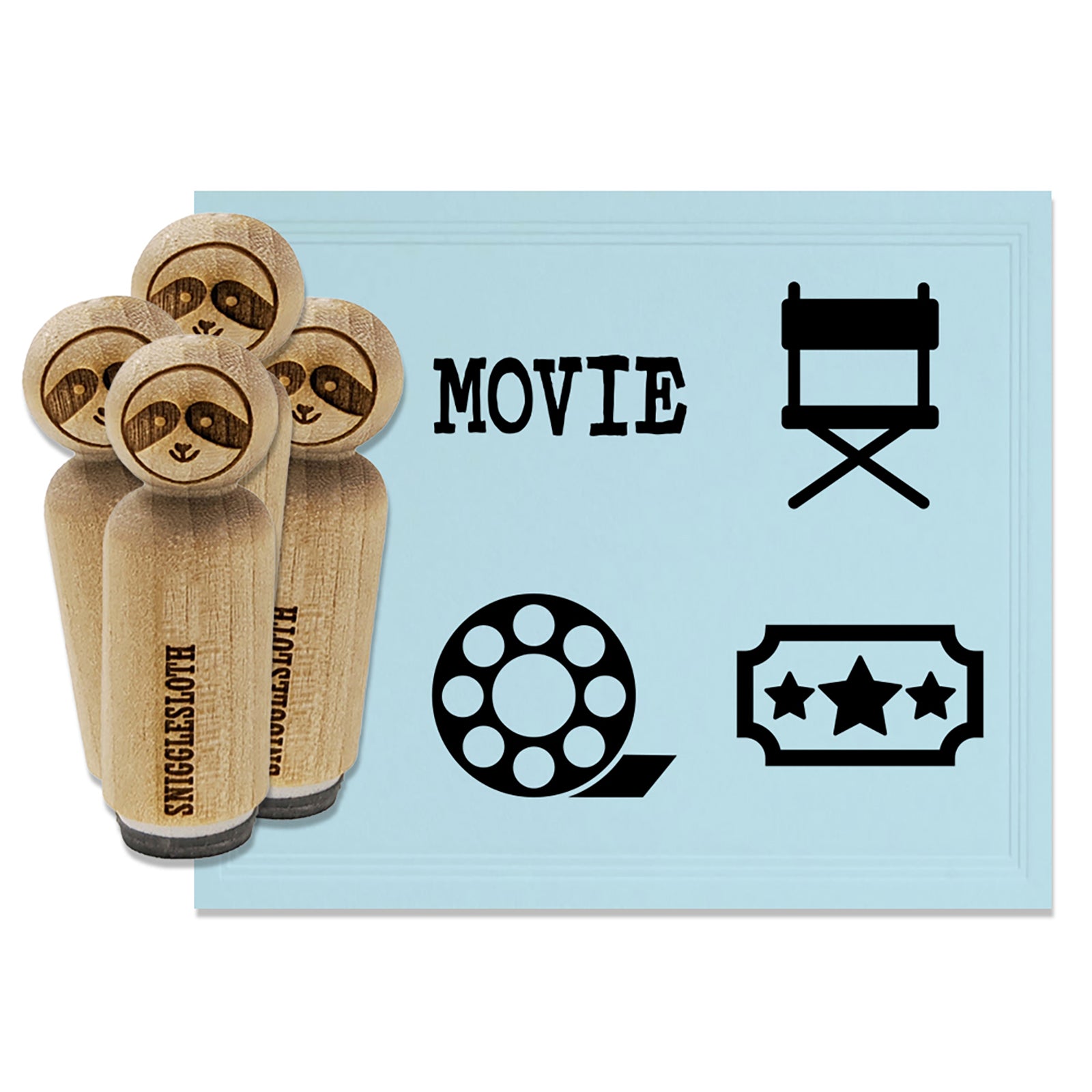 Movie Theater Film Reel Director Chair Ticket Rubber Stamp Set for Sta –  Sniggle Sloth
