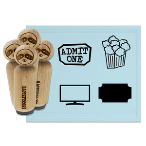 Movie Night Popcorn Tickets Big Screen Rubber Stamp Set for Stamping Crafting Planners