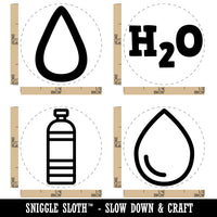 Water Bottle Hydrate H2O Drop Icons Tracker Rubber Stamp Set for Stamping Crafting Planners