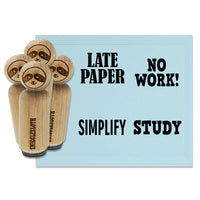 Teacher School Late Paper Simplify No Work Study Rubber Stamp Set for Stamping Crafting Planners