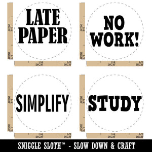 Teacher School Late Paper Simplify No Work Study Rubber Stamp Set for Stamping Crafting Planners