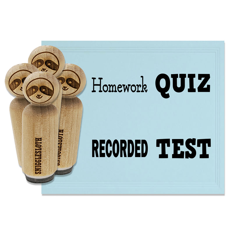 Teacher School Quiz Homework Test Recorded Rubber Stamp Set for Stamping Crafting Planners