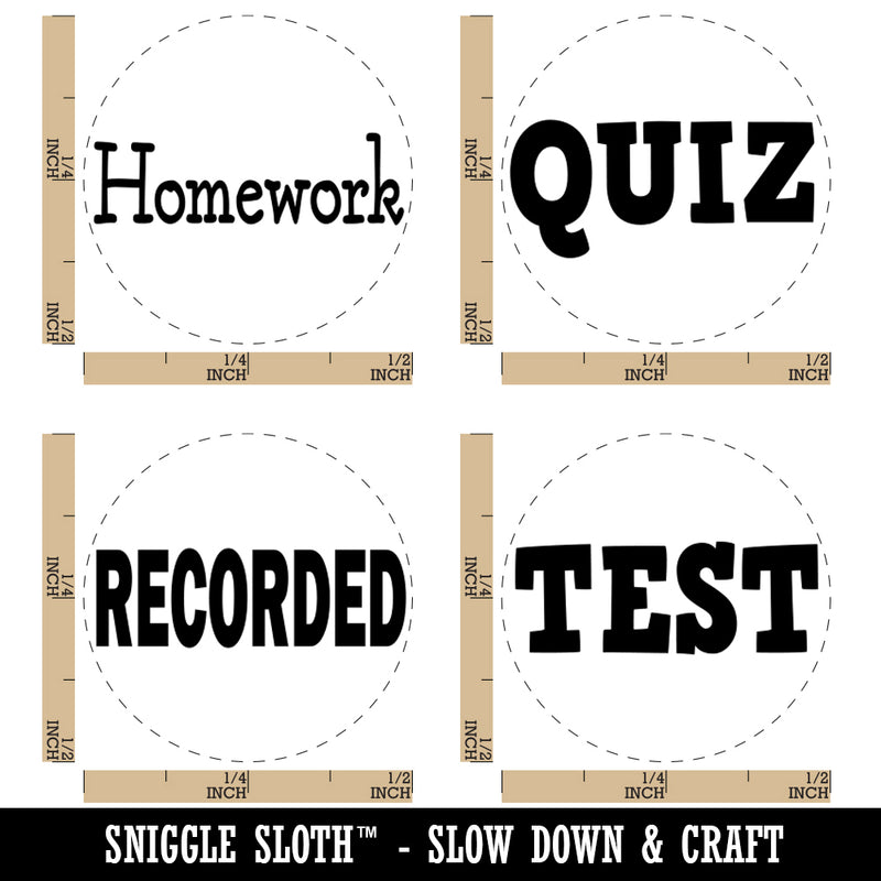 Teacher School Quiz Homework Test Recorded Rubber Stamp Set for Stamping Crafting Planners