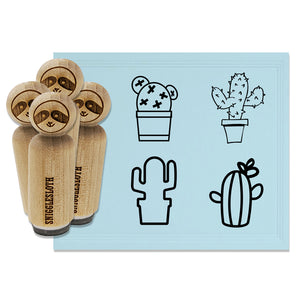 Cactus Cacti Prickly Succulent in Pot Flower Rubber Stamp Set for Stamping Crafting Planners